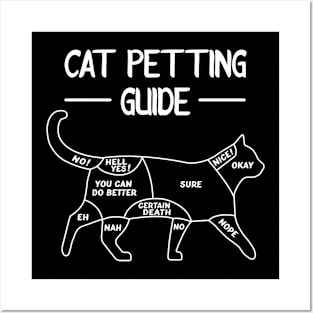 Cat Petting Cuddling Guide Funny Cat Lover Funny Posters and Art